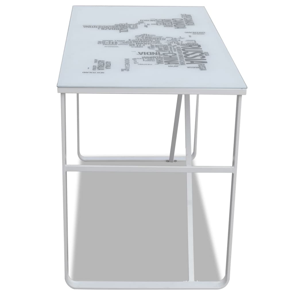 Bureau rectangulaire avec motif de carte