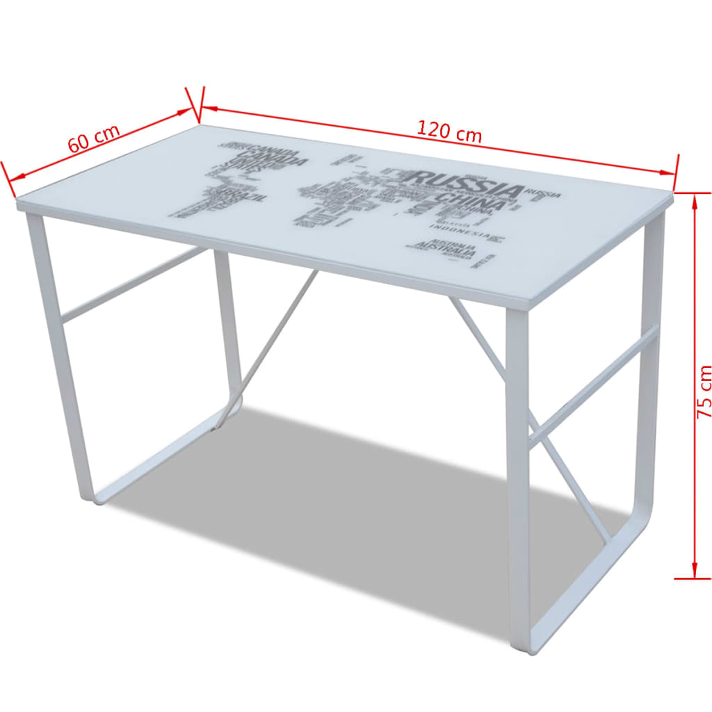 Bureau rectangulaire avec motif de carte