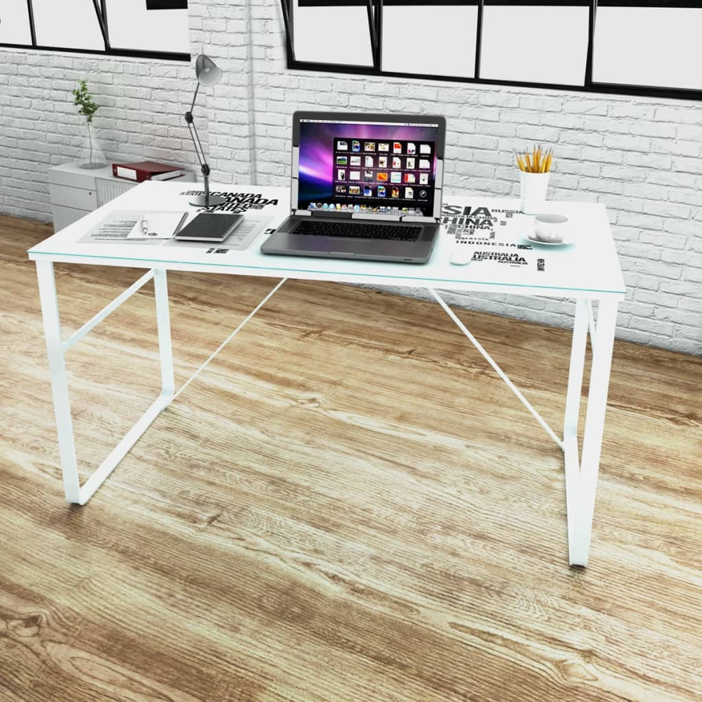 Bureau rectangulaire avec motif de carte