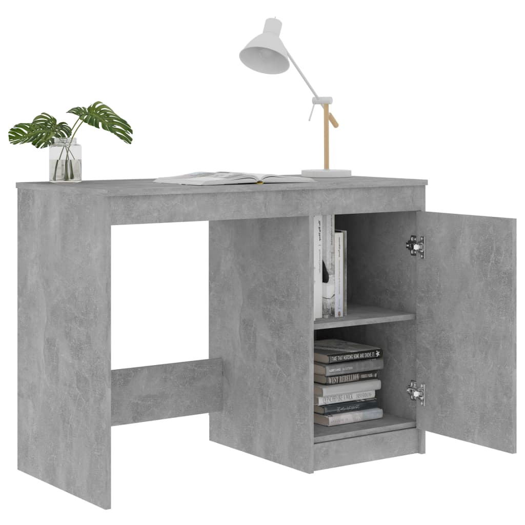 Bureau Béton Gris 100x50x76 cm Bois Contrecollé