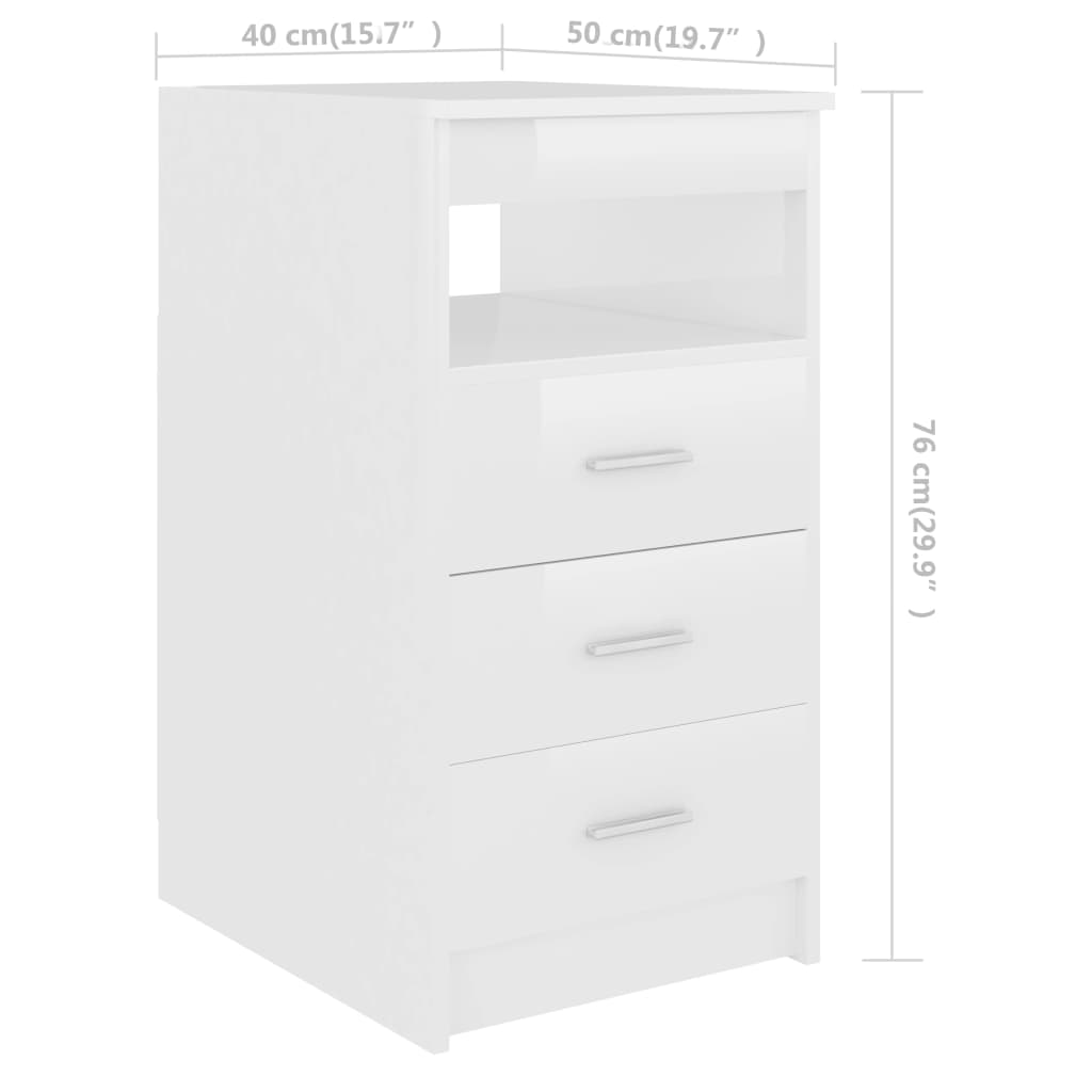 Desk High Gloss White 140x50x76 cm Engineered Wood