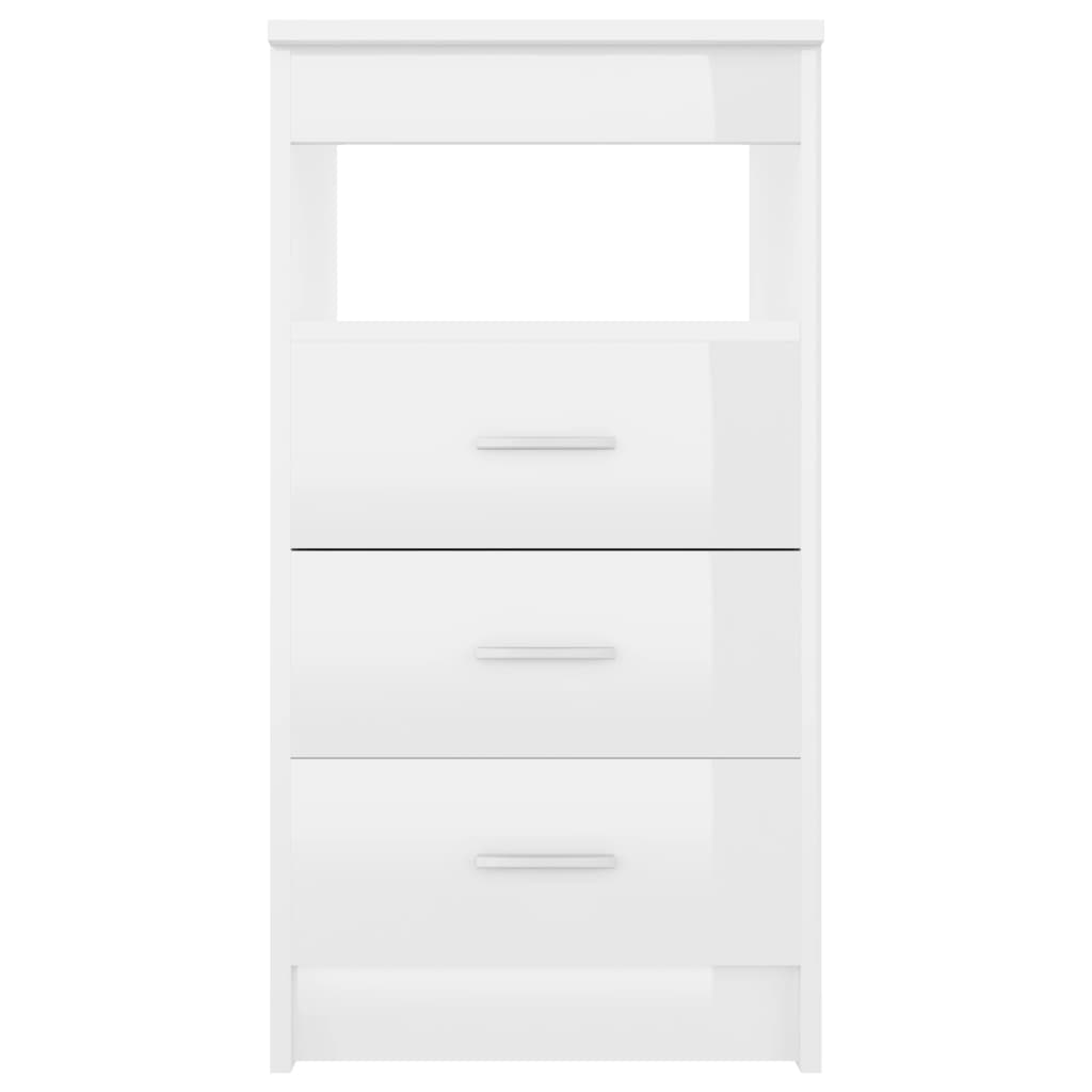Desk High Gloss White 140x50x76 cm Engineered Wood