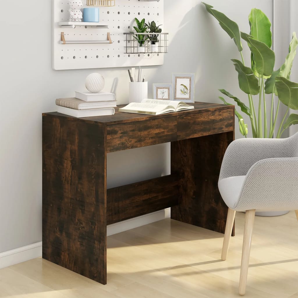 Bureau Chêne fumé 101x50x76,5 cm Bois composite
