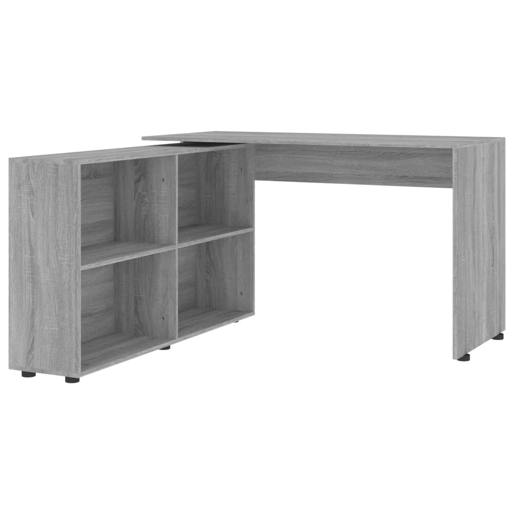 Escritorio de esquina de madera de ingeniería Sonoma gris