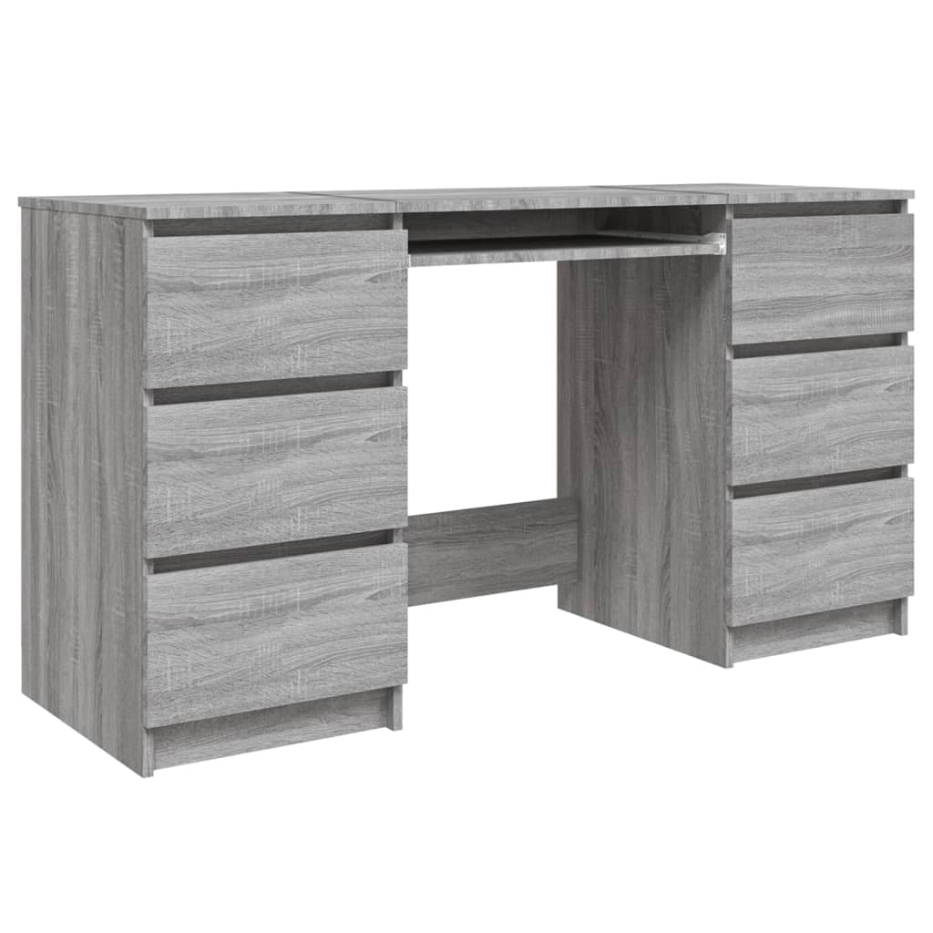 Bureau Gris Sonoma 140x50x77 cm Bois d'ingénierie