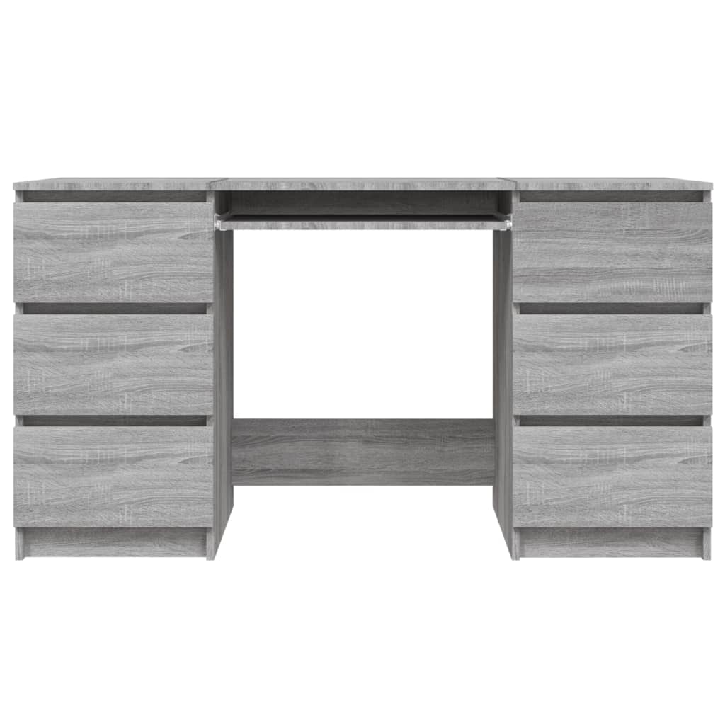Bureau Gris Sonoma 140x50x77 cm Bois d'ingénierie