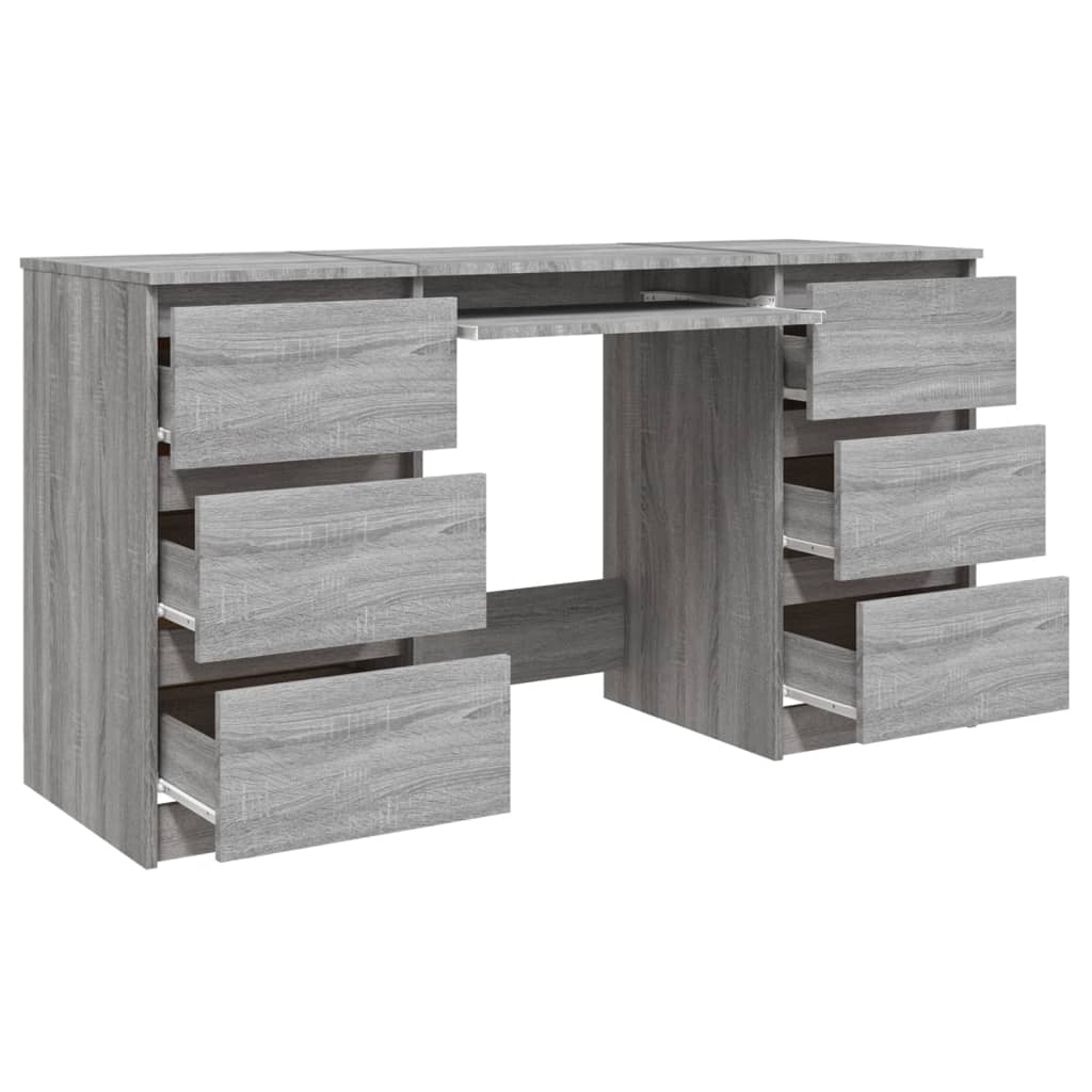 Bureau Gris Sonoma 140x50x77 cm Bois d'ingénierie