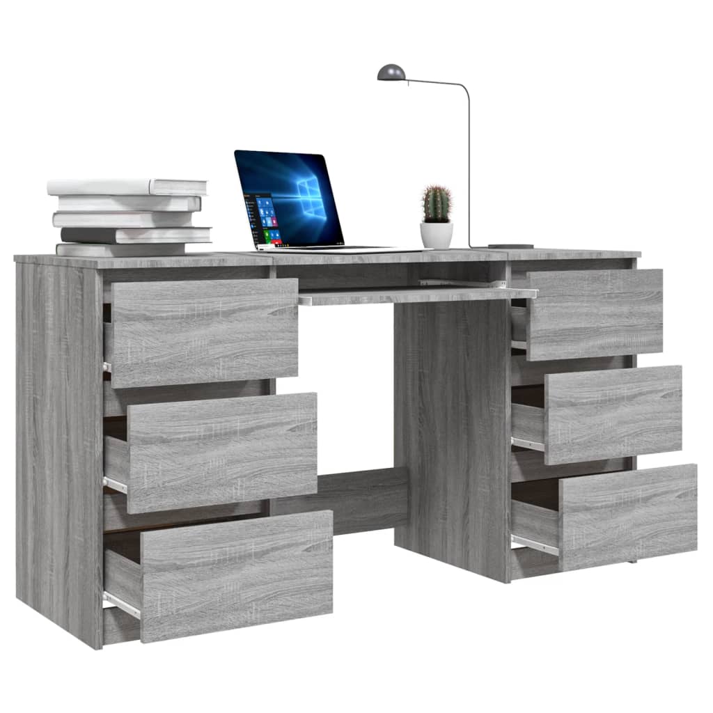 Bureau Gris Sonoma 140x50x77 cm Bois d'ingénierie