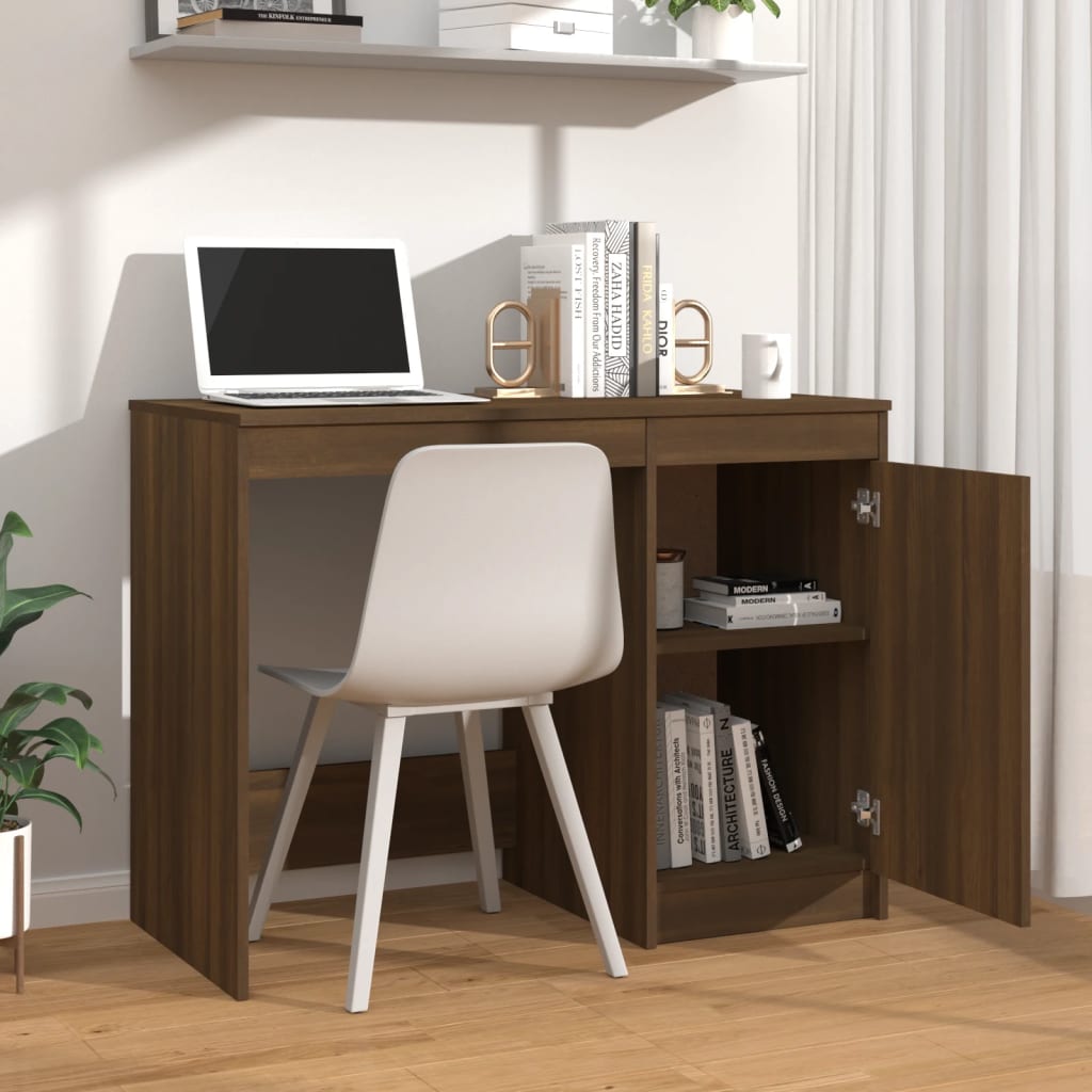 Bureau Chêne Brun 100x50x76 cm Bois Contrecollé