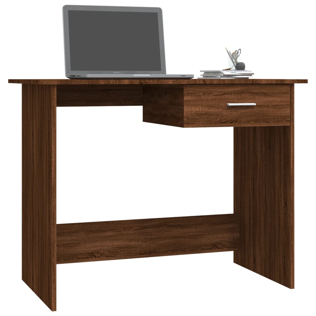 Bureau Chêne Brun 100x50x76 cm Bois Contrecollé