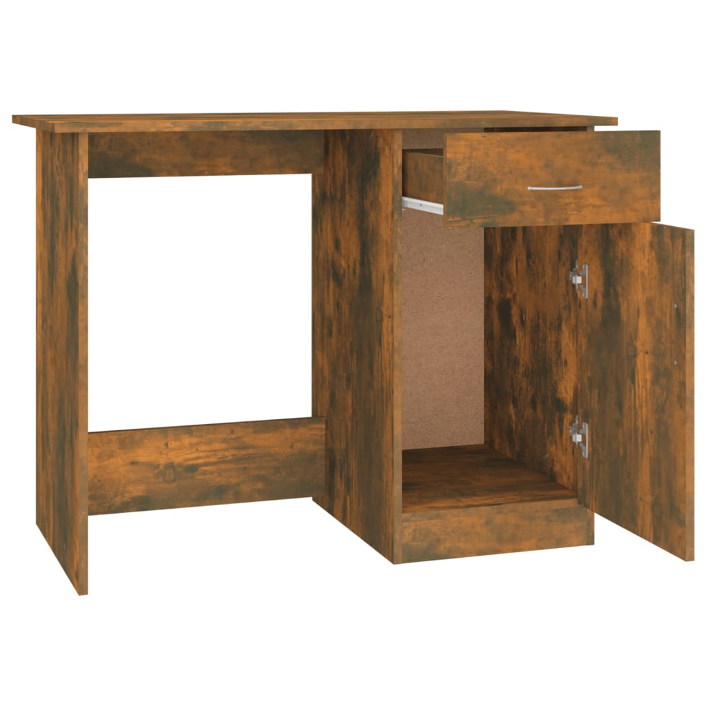 Desk Smoked Oak 100x50x76 cm Engineered Wood