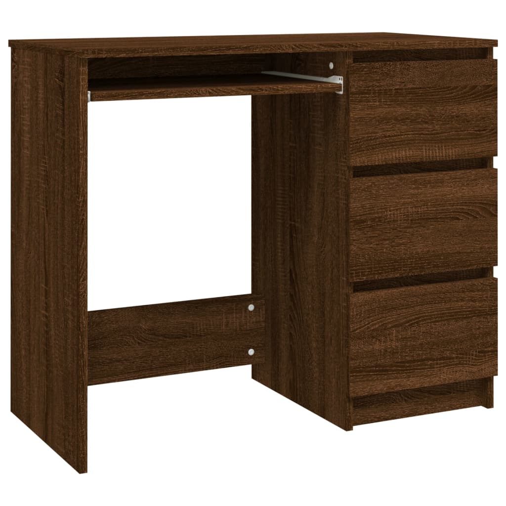 Escritorio Roble Marrón 90x45x76 cm Madera Sintética