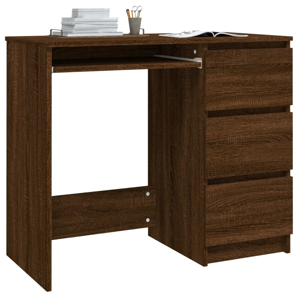 Escritorio Roble Marrón 90x45x76 cm Madera Sintética