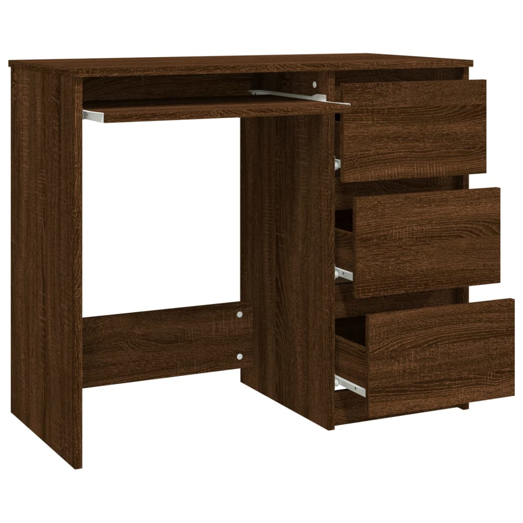 Escritorio Roble Marrón 90x45x76 cm Madera Sintética