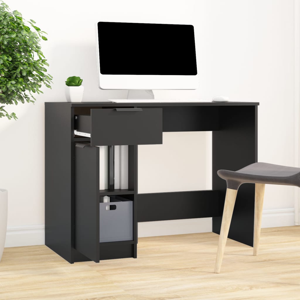Escritorio Negro 100x50x75 cm Madera Ingenierizada