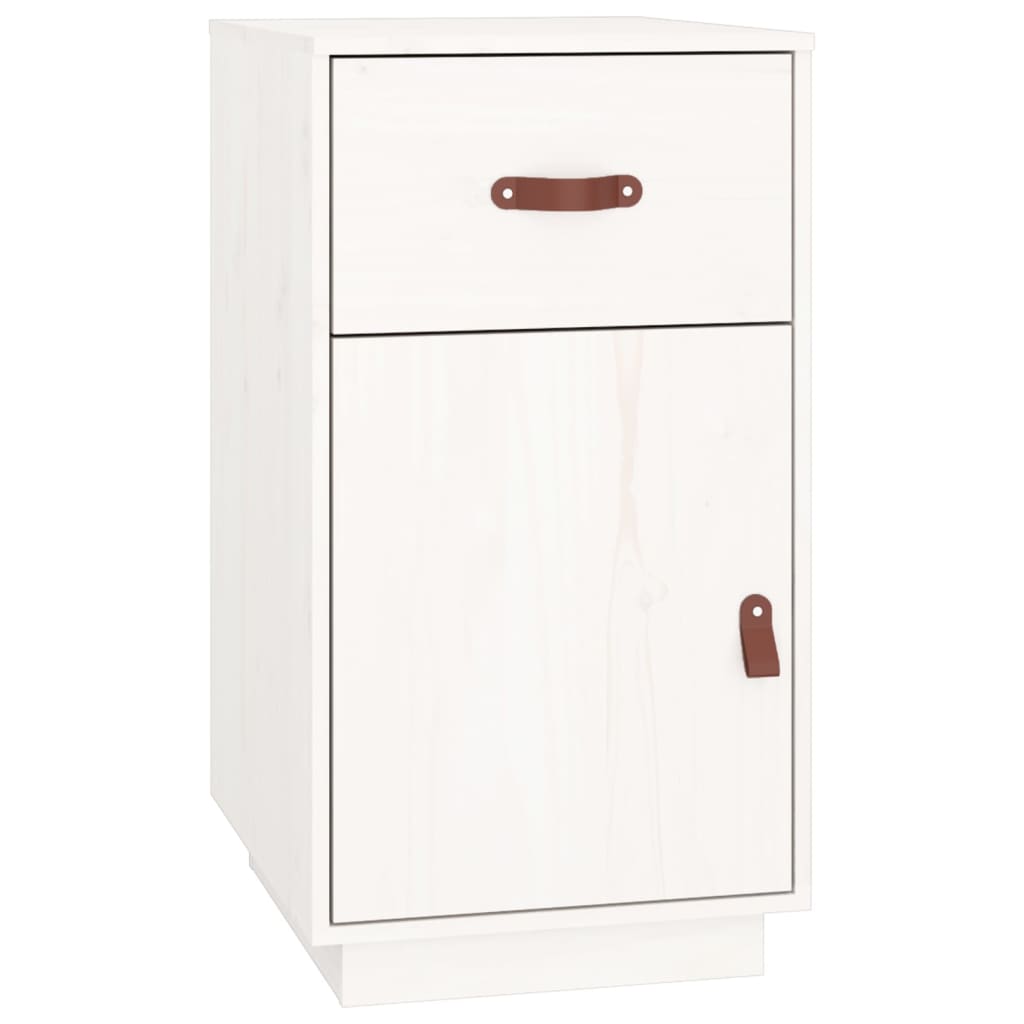 Escritorio con Armarios Blanco 135x50x75 cm Madera Maciza Pino