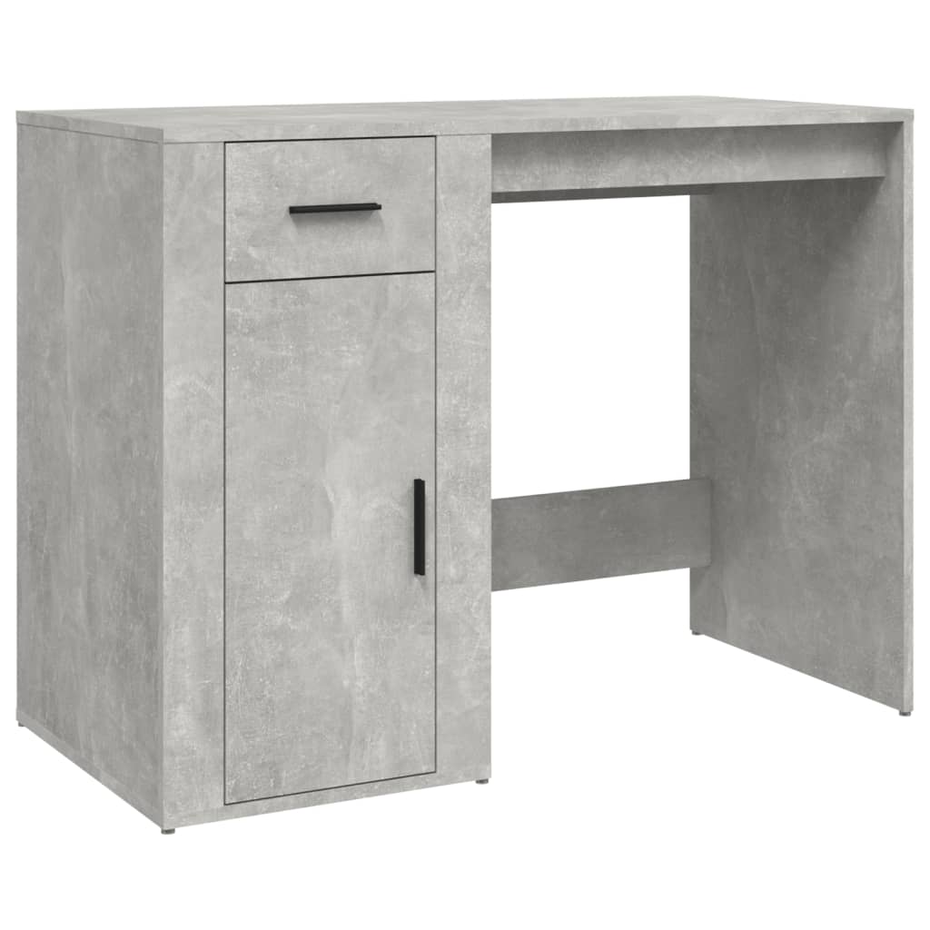 Bureau Béton Gris 100x49x75 cm Bois Contrecollé