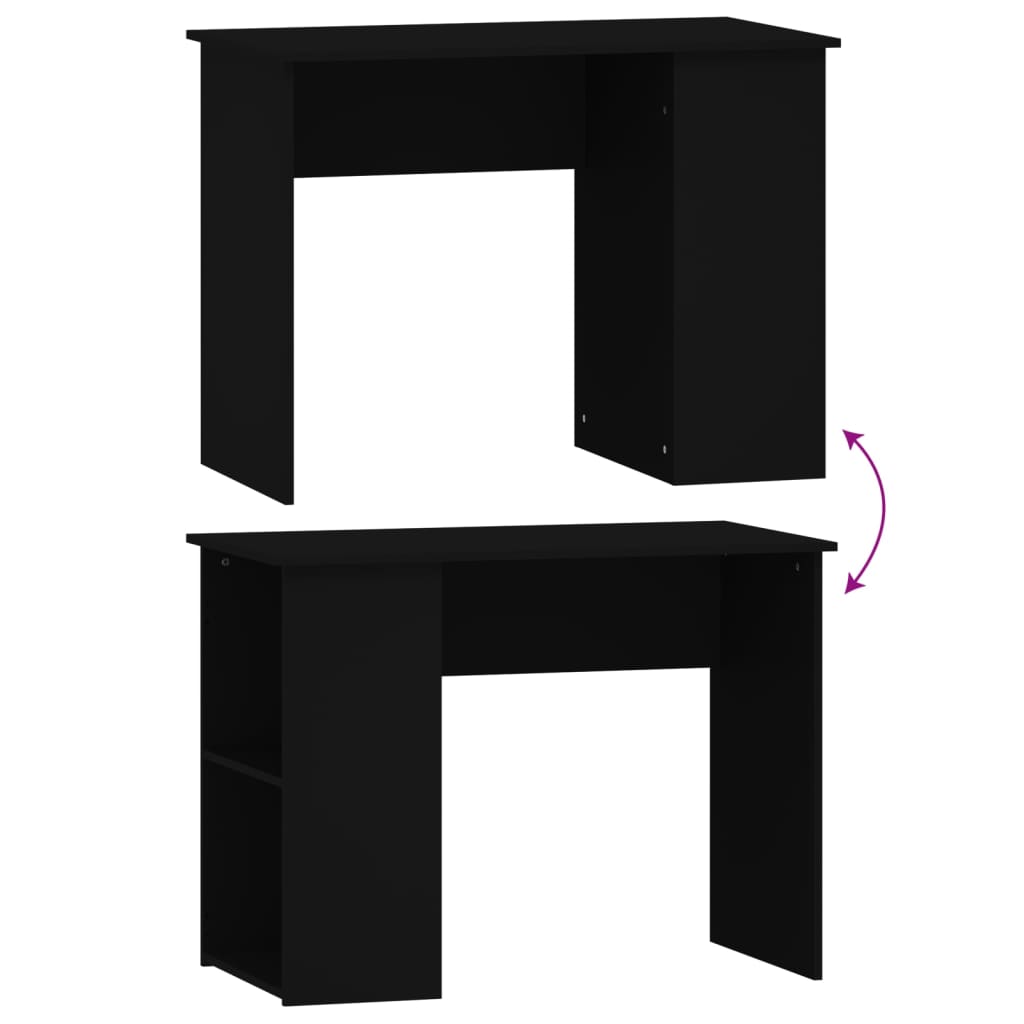 Desk Black 100x55x75 Engineered Wood