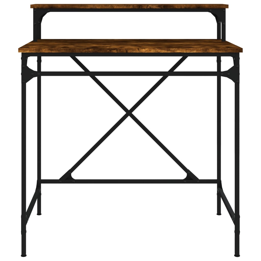 Desk Smoked Oak 80x50x90 cm Engineered Wood and Iron