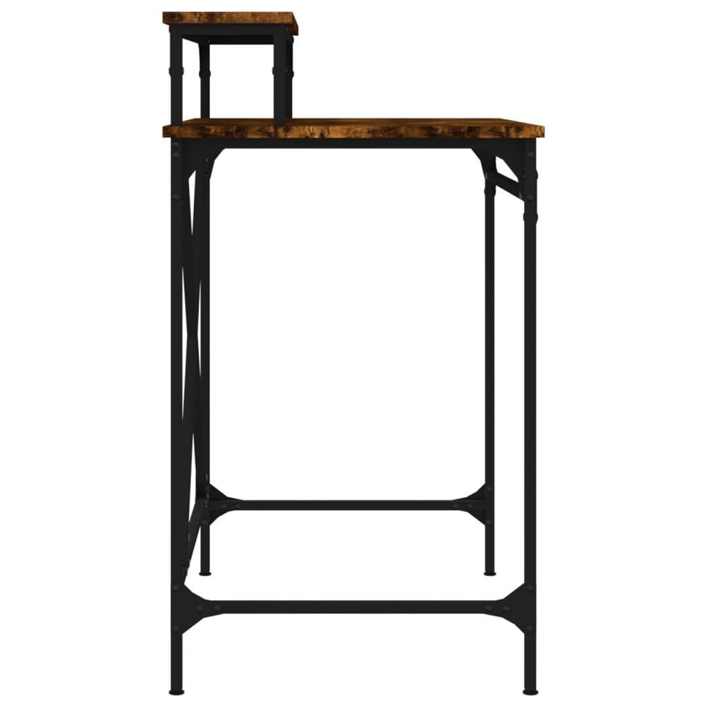 Desk Smoked Oak 80x50x90 cm Engineered Wood and Iron