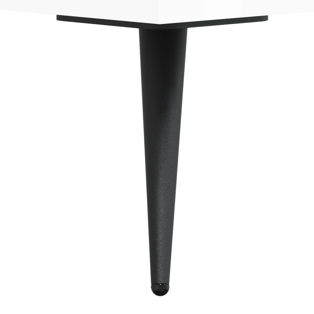 Desk High Gloss White 140x50x75 cm Engineered Wood