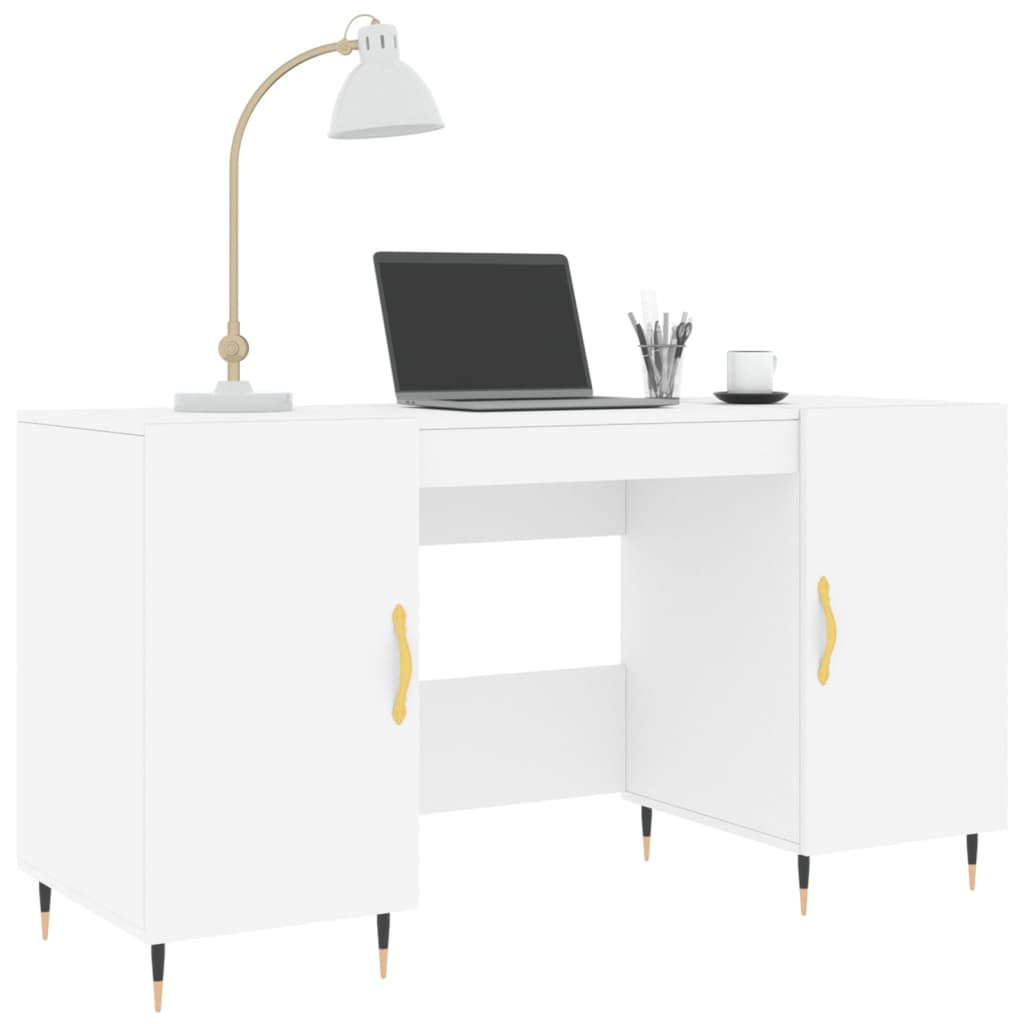 Bureau Blanc 140x50x75 cm Bois composite