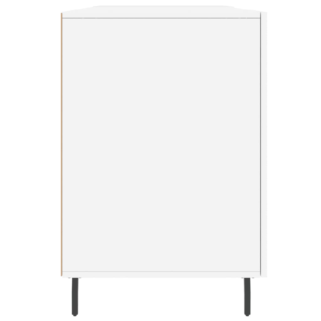 Desk High Gloss White 140x50x75 cm Engineered Wood