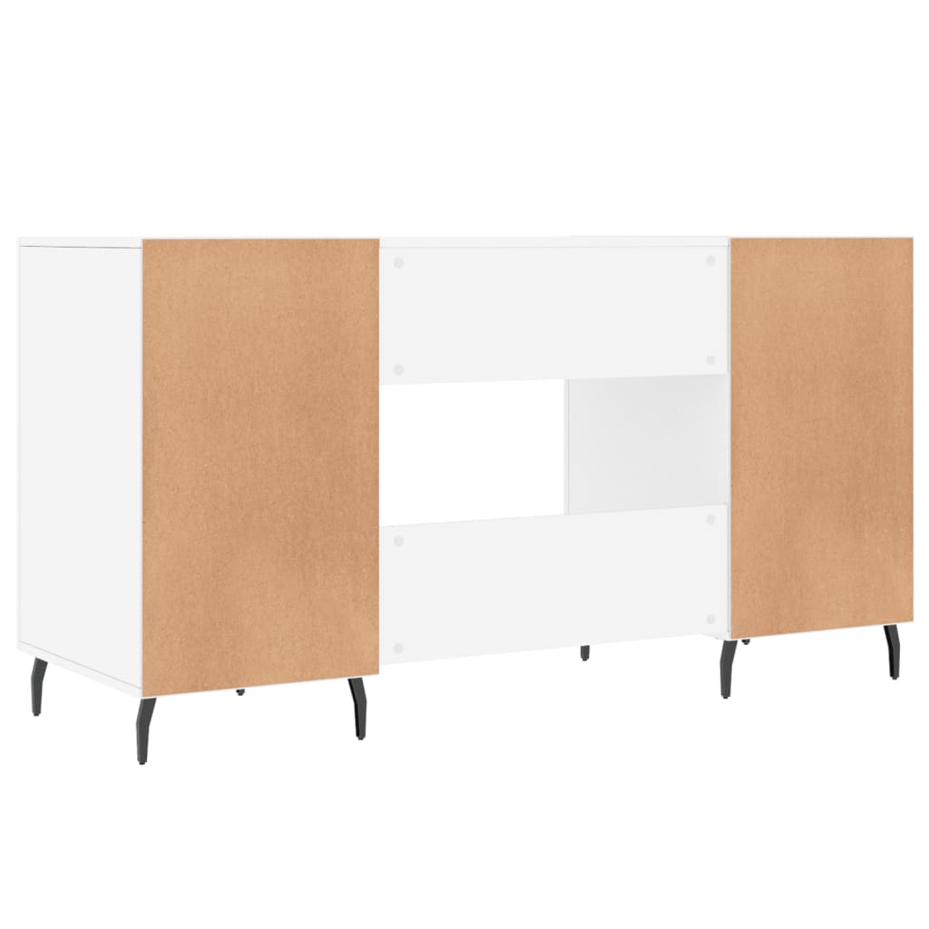 Desk High Gloss White 140x50x75 cm Engineered Wood