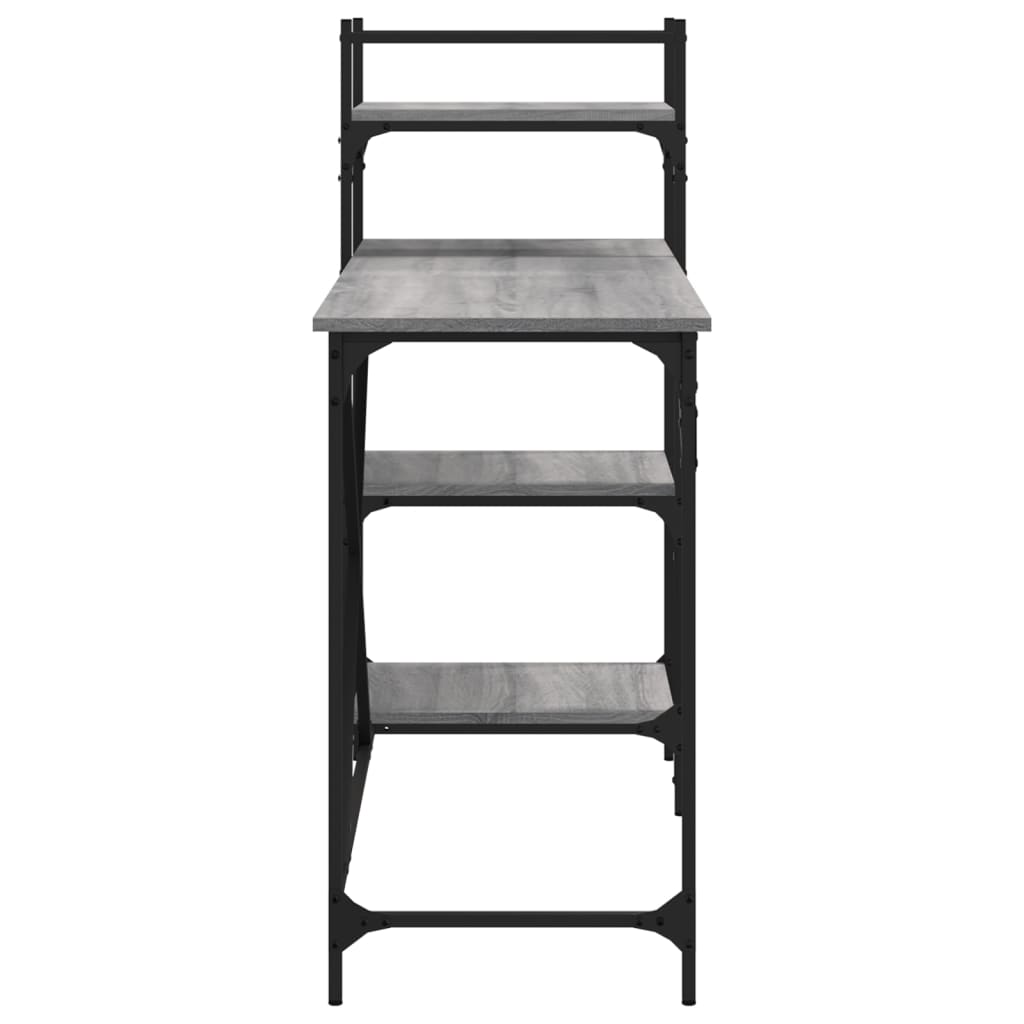 Bureau d'ordinateur avec étagères Gris Sonoma 120x47x109 cm