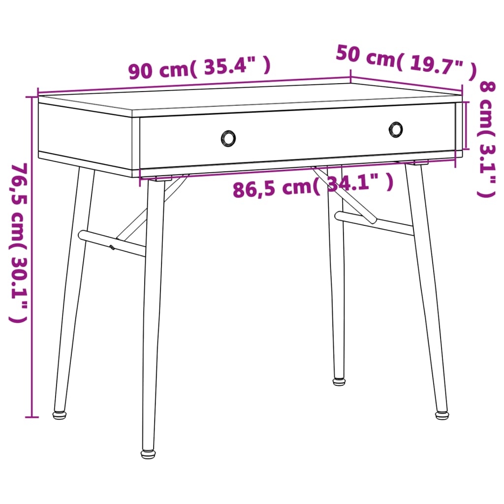 Computer Desk with Drawer Antique Green 90x50x76.5 cm