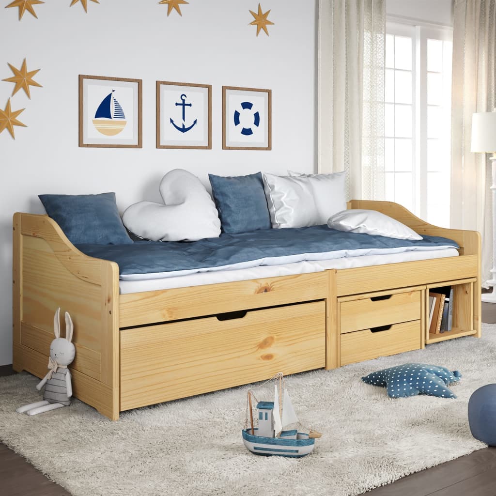Day Bed With 3 Drawers Without Mattress Irun 90X200 Cm