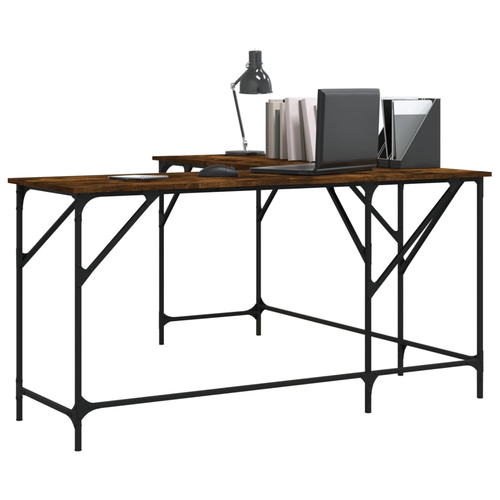 Bureau Chêne fumé 149x149x75 cm Bois composite