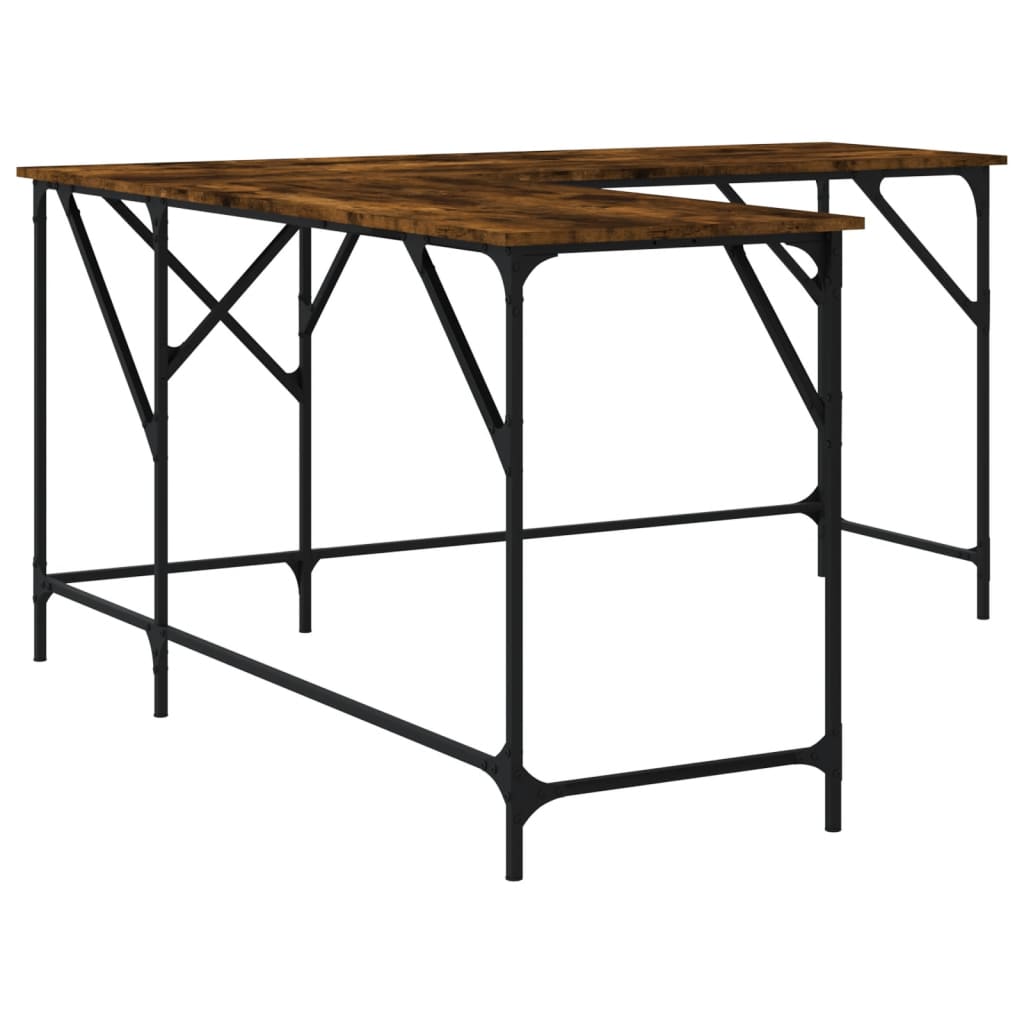 Bureau Chêne fumé 149x149x75 cm Bois composite