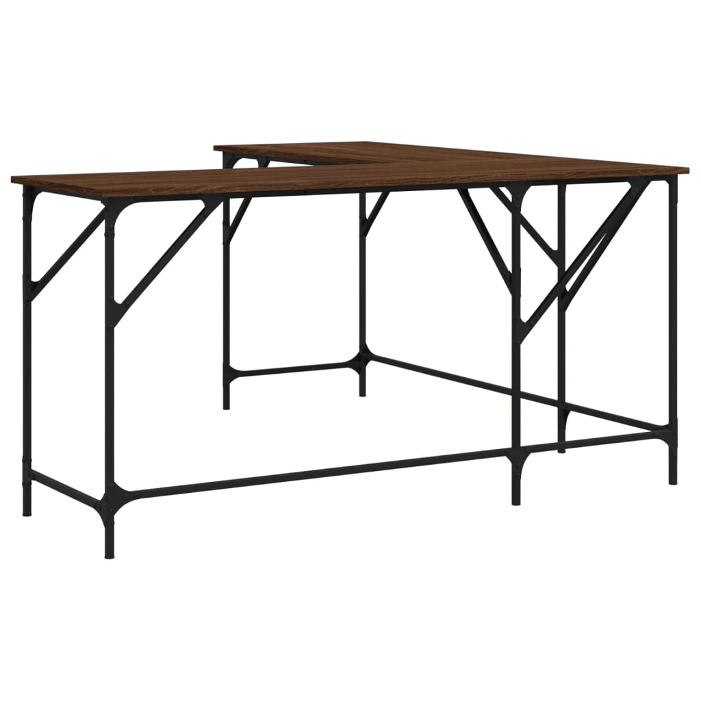 Bureau Chêne Brun 149x149x75 cm Bois Contrecollé