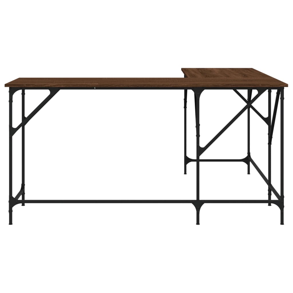 Bureau Chêne Brun 149x149x75 cm Bois Contrecollé