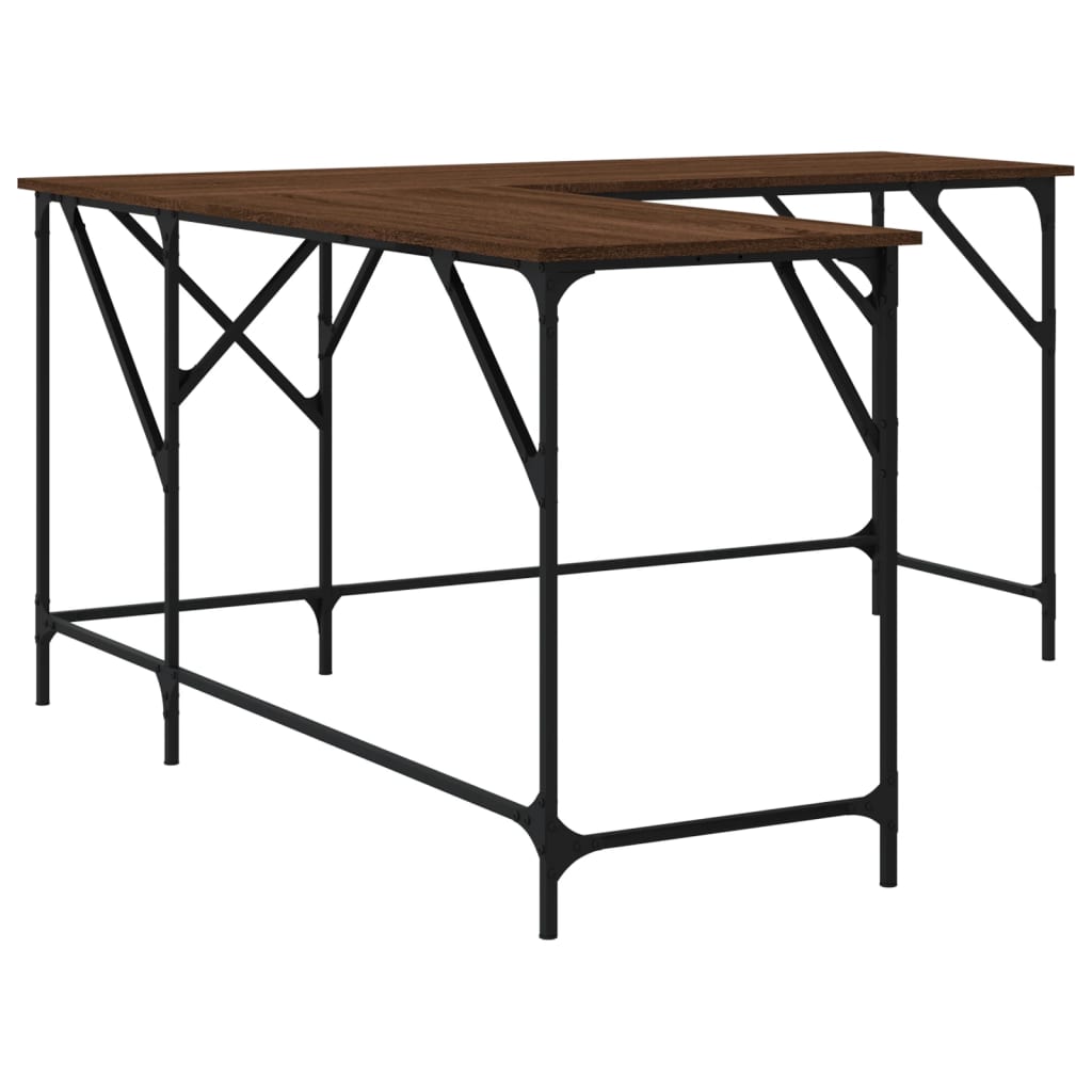 Bureau Chêne Brun 149x149x75 cm Bois Contrecollé