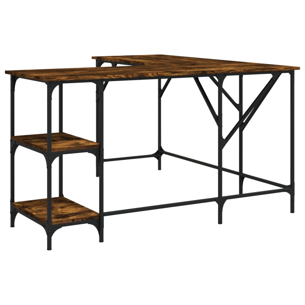 Bureau Chêne fumé 139x139x75 cm Bois composite