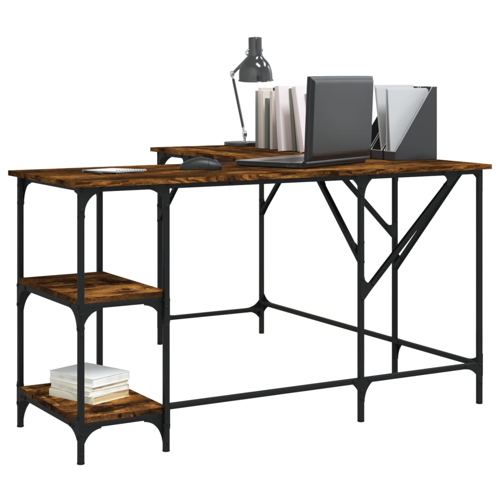 Bureau Chêne fumé 139x139x75 cm Bois composite