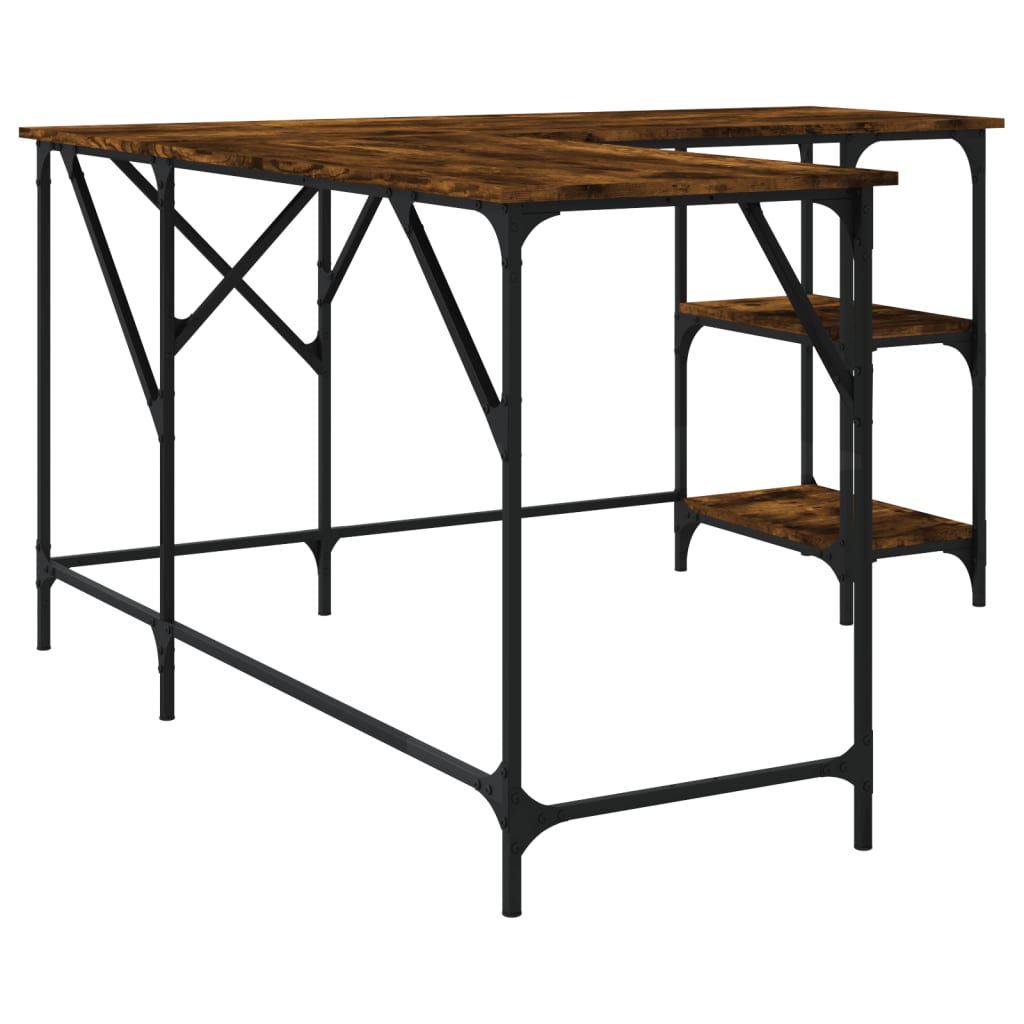 Bureau Chêne fumé 139x139x75 cm Bois composite