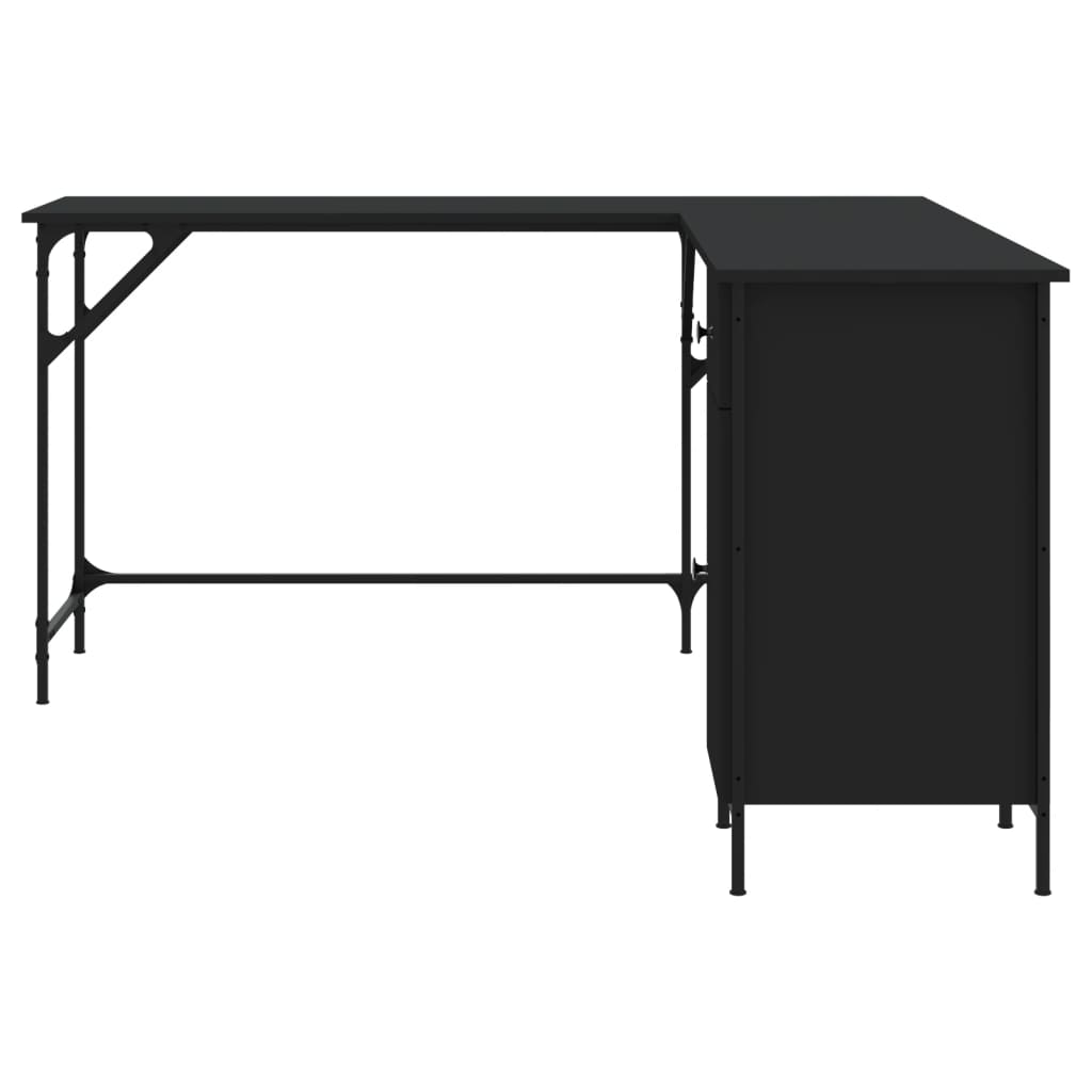 Bureau Noir 141x141x75 cm Bois d'ingénierie