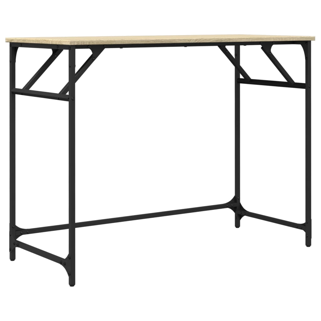 Bureau Chêne Sonoma 100x45x76 cm Bois d'ingénierie et acier thermolaqué