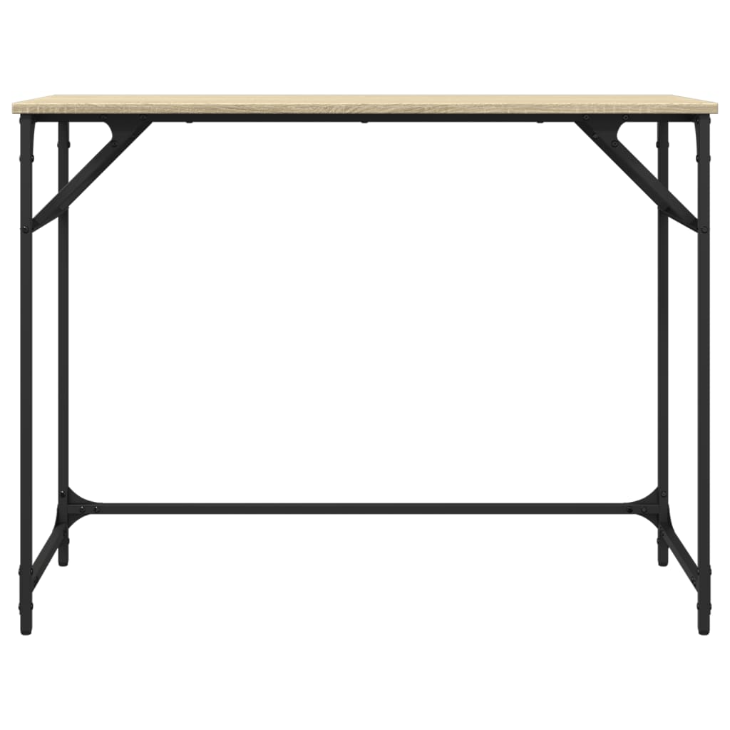 Bureau Chêne Sonoma 100x45x76 cm Bois d'ingénierie et acier thermolaqué