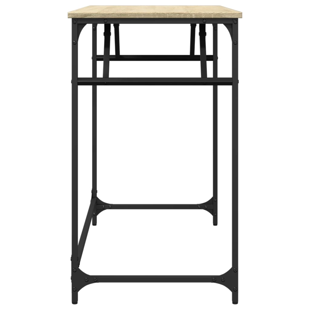Bureau Chêne Sonoma 100x45x76 cm Bois d'ingénierie et acier thermolaqué