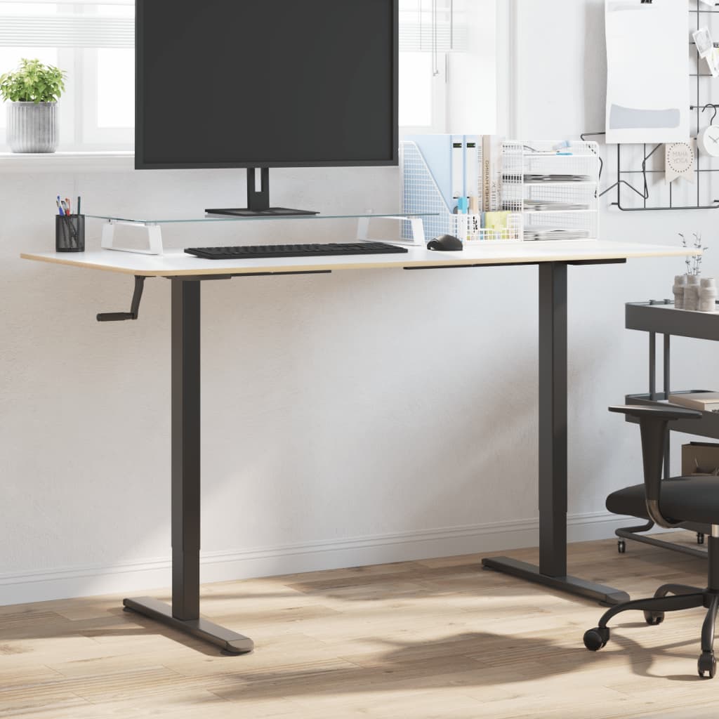 Cadre de bureau debout noir (94-135)x60x(70-114) cm en acier