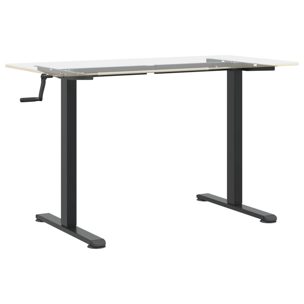 Cadre de bureau debout noir (94-135)x60x(70-114) cm en acier