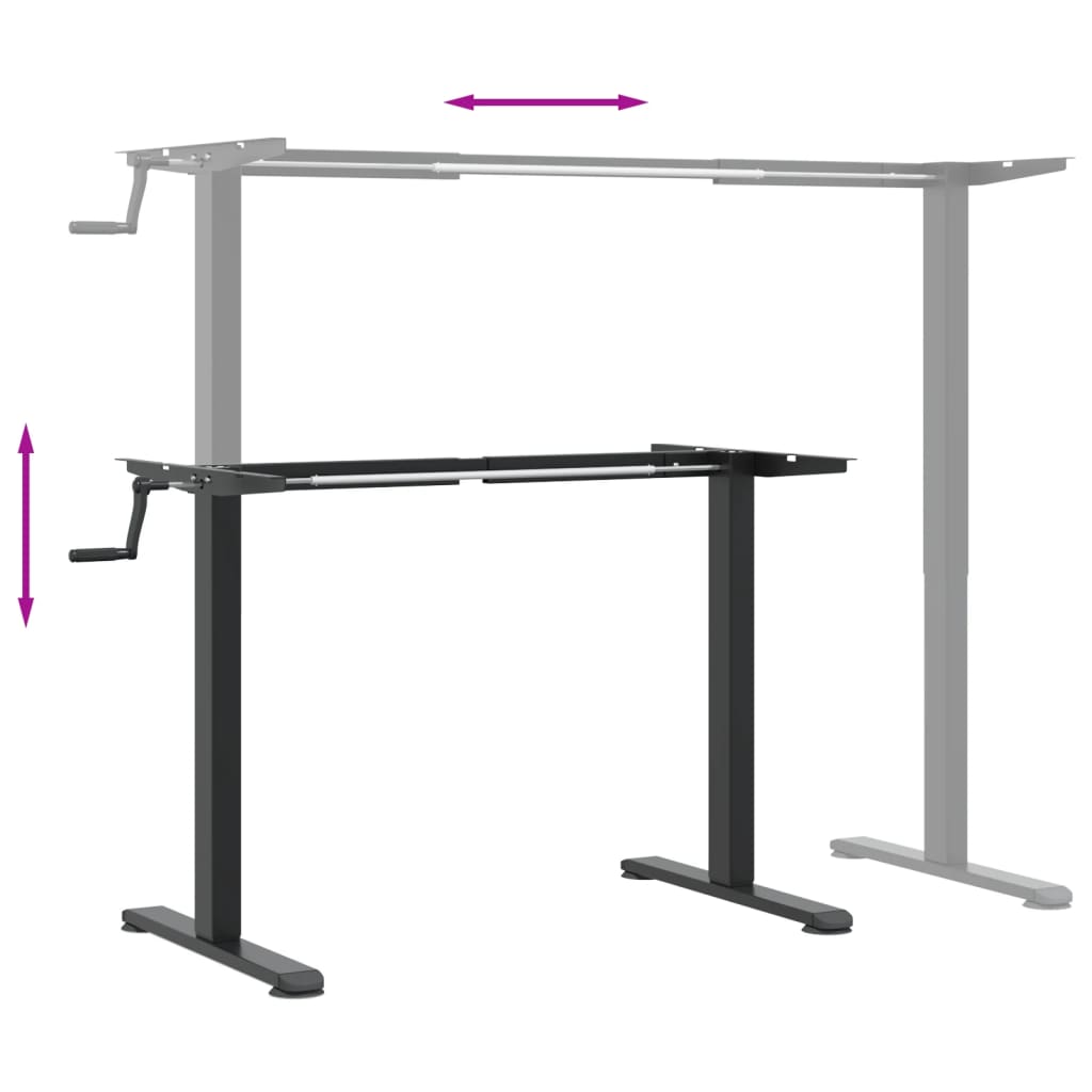 Cadre de bureau debout noir (94-135)x60x(70-114) cm en acier