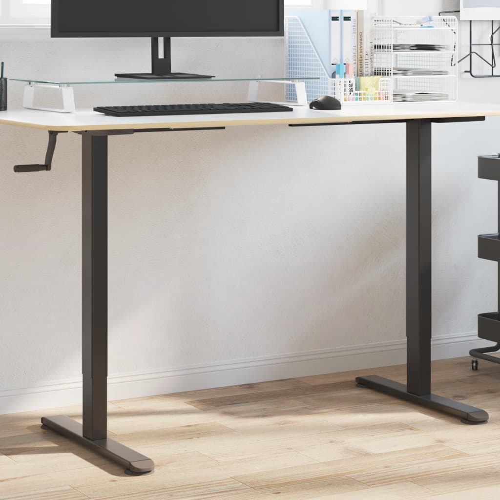 Cadre de bureau debout noir (94-135)x60x(70-114) cm en acier