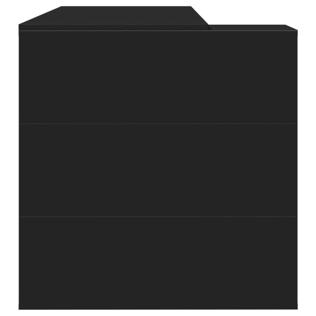 Office Desk Black 123.5x73.5x75 cm Engineered Wood
