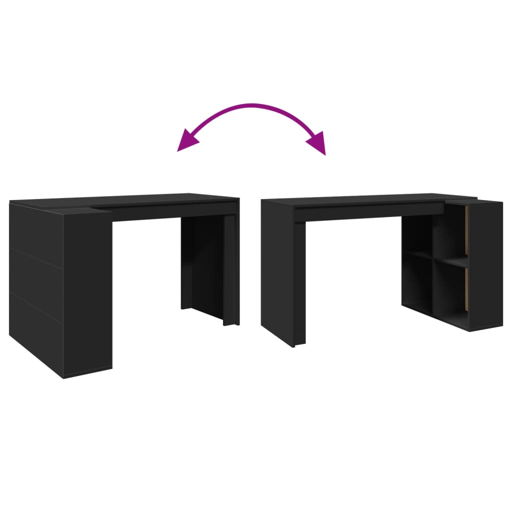 Office Desk Black 123.5x73.5x75 cm Engineered Wood