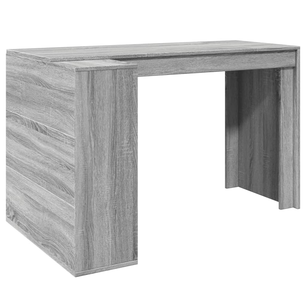 Escritorio de oficina gris Sonoma 123,5x73,5x75 cm madera de ingeniería